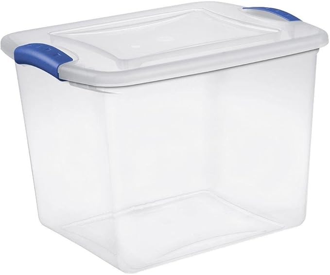 Sterilite 27 Quart See Through Storage Box Stadium with Latching Lid