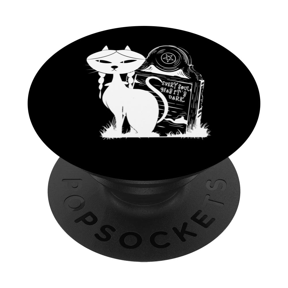 My Freaky World Every Soul Has It's Dark Cute Halloween Cat PopSockets Swappable PopGrip
