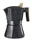 Osaka Stovetop Espresso Maker - Aluminum with Marbled Coating, Stove-Top Moka Pot 