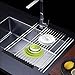 Dish Rack, Aiduy Roll Up Dish Drying Rack Dish Drainer Over the Sink Drying Rack Folding Sink Rack for Kitchen - Premium Stainless Steel