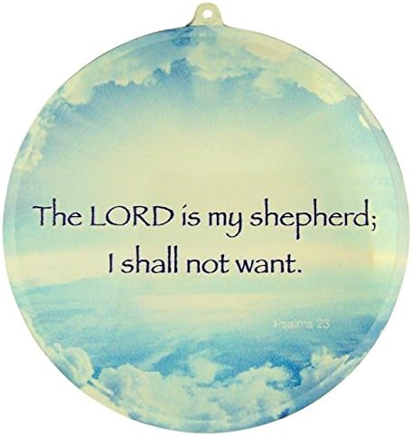 Religious Scripture Psalms 23 The Lord is My Shepherd Acyrlic Suncatcher Window Ornament, 3 1/2 Inch