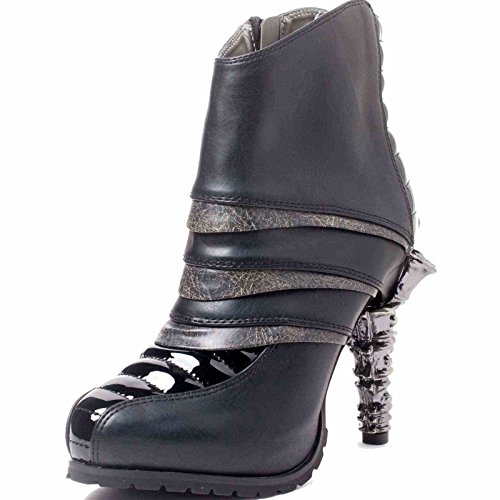 HADES Steampunk Futuristic Cyber Ankle Boot Prehistoric Claw Heel SIDHE Black-8
