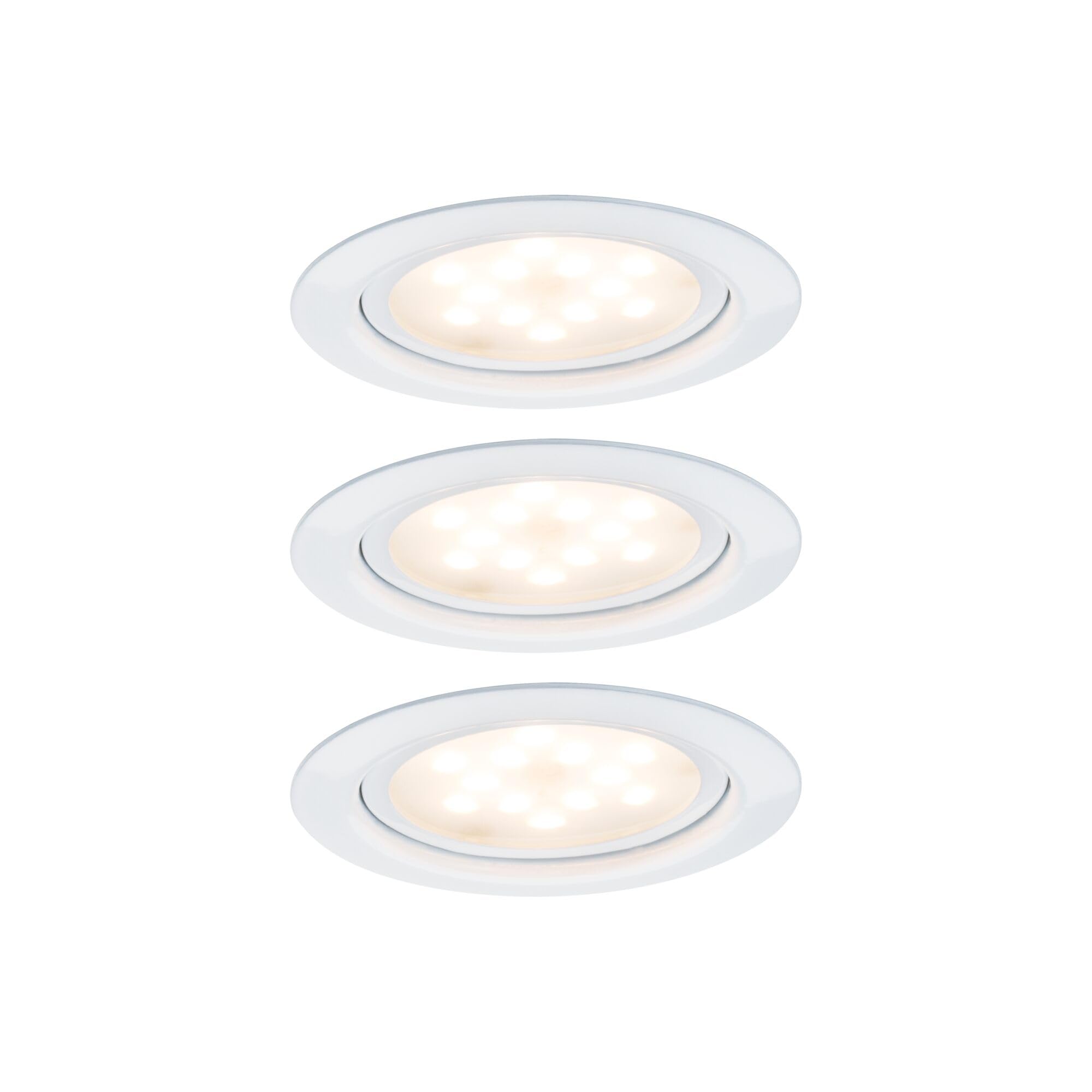 Paulmann 93554 LED Furniture luminaire Set Micro Line Round incl. 3x4.5 watt Cabinet luminaire White Cabinet Light Metal Kitchen lamp 2700 K