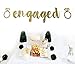 Snorain PartyFuFu Engaged Banner Gold Glitter Fancy Engagement Party Photo Prop Banner Bachelorette Parties Decorations