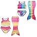 Kids Girls Summer Swimwear Sets Shorts Strap Beach Mermaid Tail Bikini 7-8Years Colourful