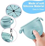 Vicloon Collapsible Silicone Baby Snack Cup with Lanyard Blue view 6