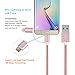 CONCAWAY 2 in 1 Lightning and Micro USB Cable, 3.3FT/1M Tangle Free Nylon Braided Charging/Sync Cables for iPhone/iPod/iPad and micro USB enable devices (rosegold)