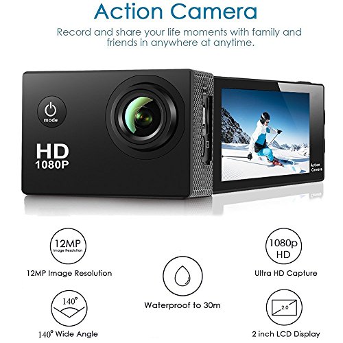 TUPIPA-1080P-Action-Camera-14MP-WiFi-Waterproof-Sports-Camera-140-Degree-Wide-Angle-Lens-30m-Underwater-DV-Camcorder-Black
