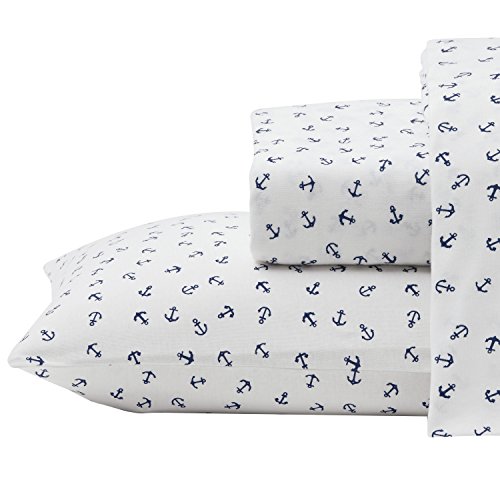 Brielle Fashion Cotton Jersey Sheet Set, Queen, Anchor Beachfront Decor