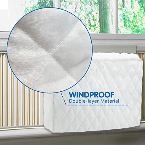 Air Jade White Quilted Indoor Cover for Window Air Conditioner (Large- 28'' x20'' x 4'') - Thumbnail 4