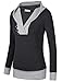 Timeson Womens Long Sleeve Knitted Panel Hooded Casual Sweatshirt