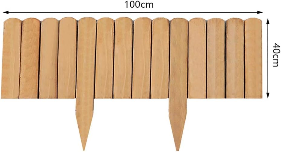 Solid Wood Garden Fence Insert The Lawn Edge Decoration Indoor/Outdoor Plant/Flower Protection Wood Color (Size : 100x40cm)