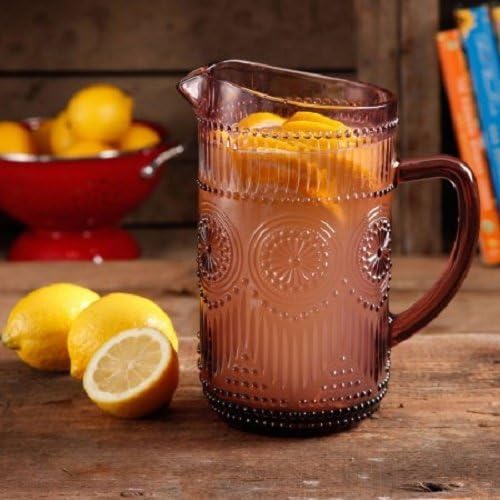 The Pioneer Woman Adeline 1.59-Liter Glass Pitcher, (Plum)