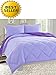 CELINE LINEN Luxury All Season Light Weight Down Alternative Reversible 3-Piece Comforter Set -, Diamond Stitched, Full/Queen, Lavender/Purple