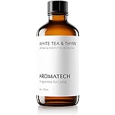 AromaTech White Tea and Thyme Aroma Essential Oil Blend: Luxury Hotel Inspired Aromatherapy with Tea Leaf, Fresh Thyme & Amber for Ultrasonic Diffusers (4 Fl Oz (Pack of 1))