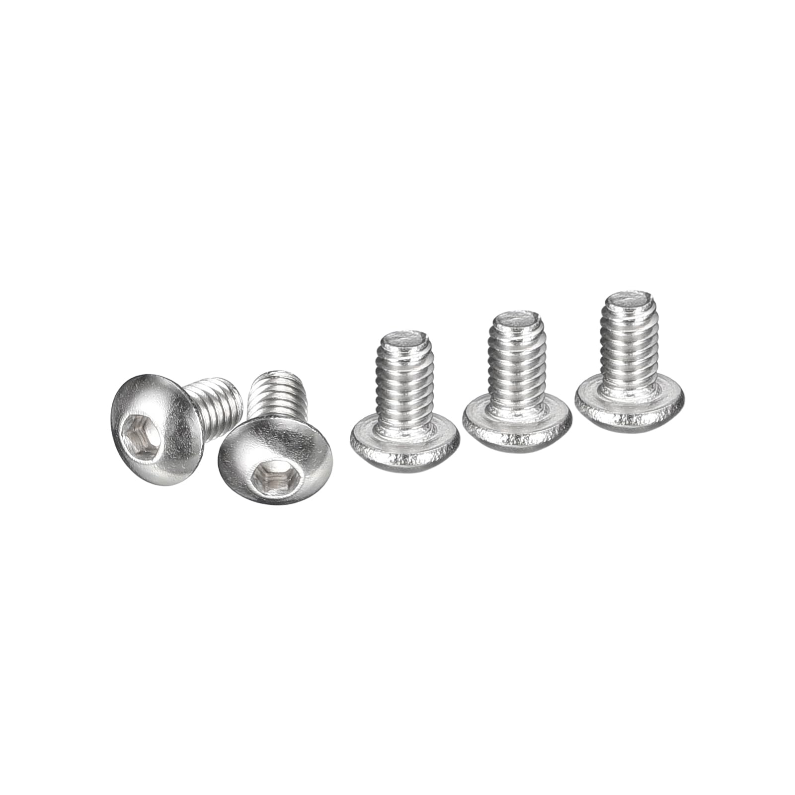 DTGN M2.5-0.45x4mm Button Head Socket Cap Screws - 100Pack - Good for Machine - 304 Stainless Steel 18/8 - Hex Drive Full Thread Fasteners — image 1