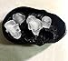 3D Skull Ice Mold Trays, BPA Free Silicone Ice Cube Maker Whisky Party Spooky Tool, 6 Cavity, Black