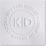 Custom Embosser Seal- Shiny EZ-Seal Decorative Round Personal Address Embosser With Monogram In Middle - Hand Held - Style 99