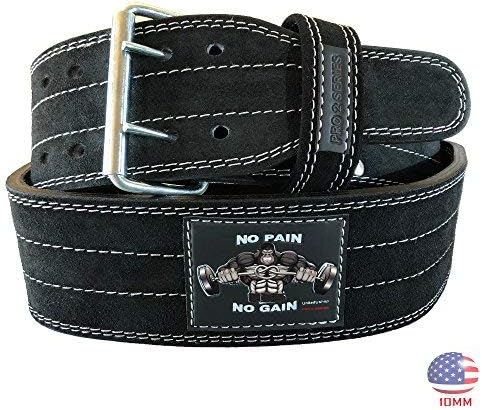 UnitedUshop PRO 2 Heavy Duty 10mm Weight Lifting Belt for Men and Women | 4 inch Genuine Leather Power Lifting Belt NoPain NoGain - USA Design