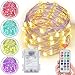 Abtong Led String Lights Battery Powered, 13 Colors Battery Fairy Lights with Remote Waterproof Firefly Twinkle Lights Sliver Cooper Wire Lights for Bedroom,Patio,Outdoor Garden, 5M/16.4ft