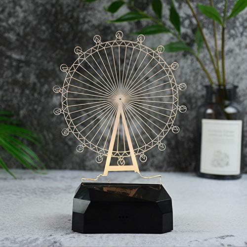 pomelogreem 3d night light,3d colorful touch table lamp, led acrylic night light@Ferris wheel,Decor Lamp with Remote Control