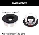 Casoter Black Brass Basin Overflow Cover Ring 30mm Hole Insert Decor view 2