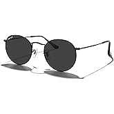 MERRY'S Trendy Round Metal Polarized Sunglasses for Women and Men Retro Classic Vintage Shades S6447