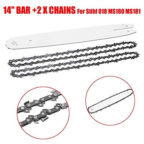 Tascoli Chainsaw Husqvarna - 1 Set 2pcs 50 14 Inch Chainsaws Chain Saw + 1 Black Guide 14 Inch 3/8 for Steele Stihl 018 Ms180 Ms181