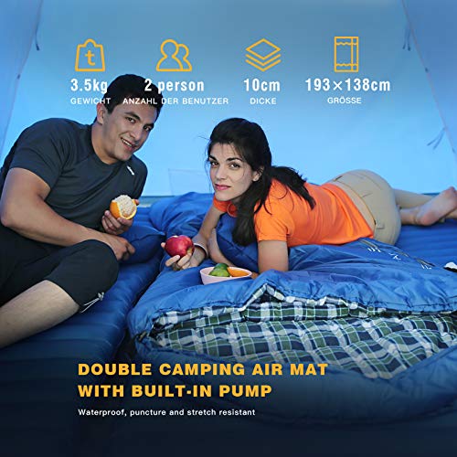 KingCamp Extra Thick Inflatable Camping Mattress with Builtin Pump