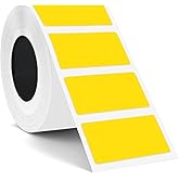 SUPVAN T50M Series Label Maker Tape, 1.18'' × 0.59'' (30mm × 15mm) 400 Labels/Roll Genuine Laminated Thermal Label Tape Refill, Waterproof Oilproof Highly Adhesive Auto Detect Labels, Black on Yellow