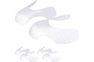 KHG Crease Protector for Sneakers, Shoe Toe Box Anti Crease Guard for Jordans Air Force 1 Dunk Low & More, Men Women Youths Kids Size 3-6, White, 2 Pairs