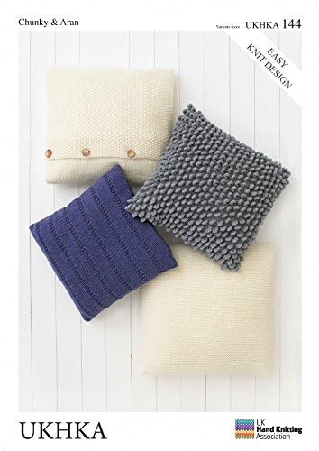 UKHKA Home Cushion Covers Knitting Pattern No 144 Chunky, Aran - each