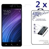 Xiaomi Redmi 4 Screen Protector [2 Pack] - Nacodex Tempered glass Screen Protector with [Scratch-Resistant] [No-Bubble] with Lifetime Replacement Warranty