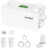 1.1HP Utility Sink Pump, 800W Macerator Pump with 3 Upgraded Inlets | for Basement, Kitchen, Sink, Shower, Bathtub, Laundry