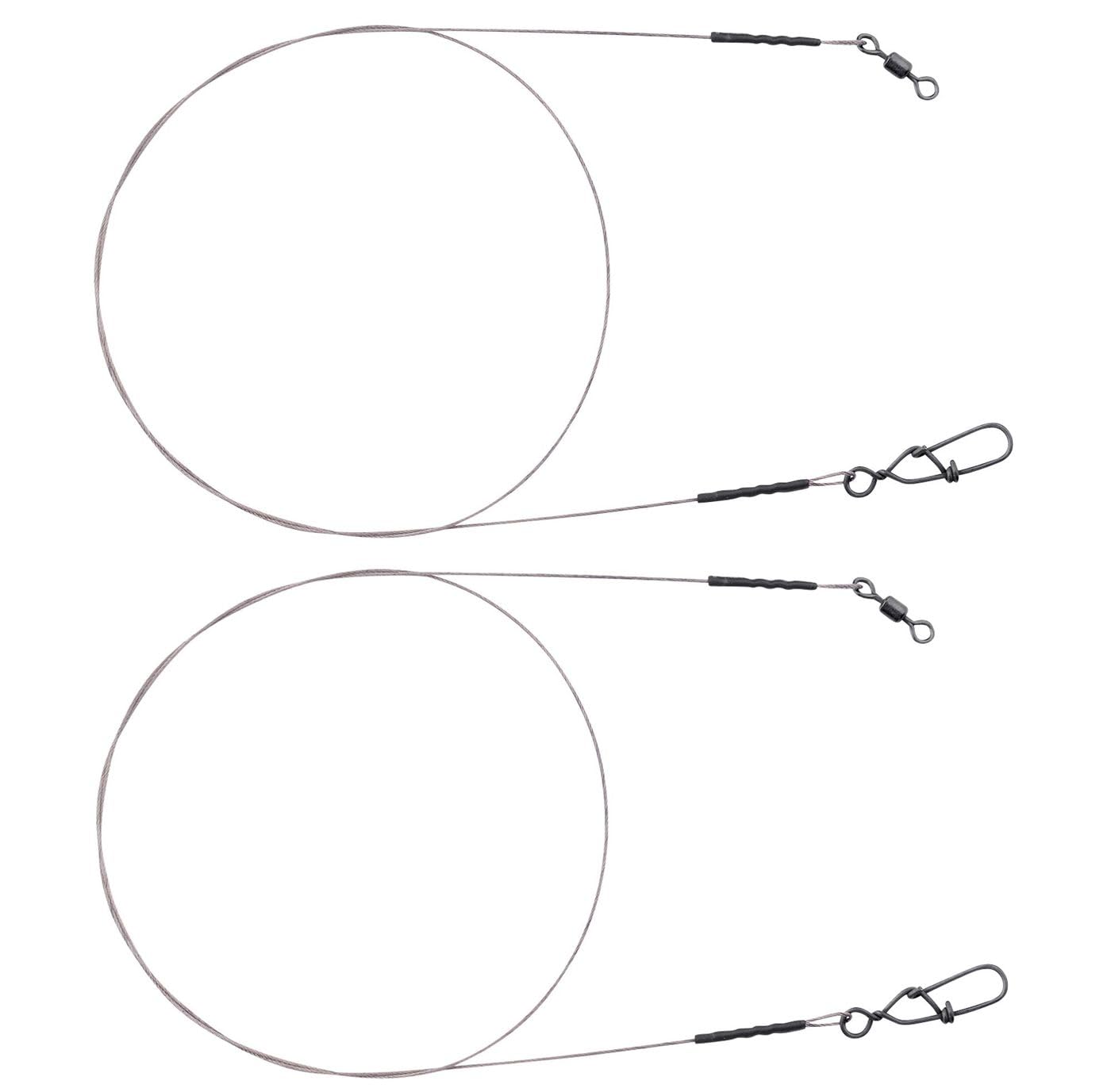 Spro matt black leader 7 x 7 wire – 2 steel leaders for spin fishing, pike rig for spin fishing for predatory fish, 25cm / 0.36mm / 10kg - 22lb