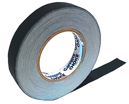 Gaffer Tape 1 inch x 60 yard Black by GAFFER'S CHOICE - Adhesive Is Safer Than Duct Tape - Waterproof & Non-Reflective Multipurpose Spike Tape