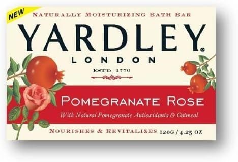 Pomegranate Rose - Yardley London Naturally Moisturizing Bath Bar 4.25oz (4 Bars)