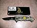 Rogue River Tactical Knives US Marine Corps Don't Tread On Me Spring Assisted Rescue Pocket Knife Digital Camo Drop Point Blade Gadsden Flag Patriot Military