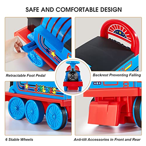 JOYLDIAS 6V 3in1 Ride On Train with 16pcs Curved Tracks, Electric