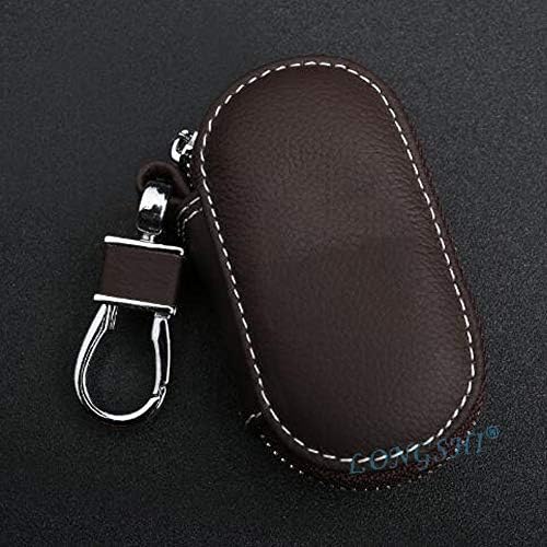 LONGSHI 2018 Leather Car Key Wallets Men Key Case Holder Housekeeper Keys Organizer Women Keychain Covers Zipper Key Case Bag Color Name Coffee Key Case Bag Size Audi Logo