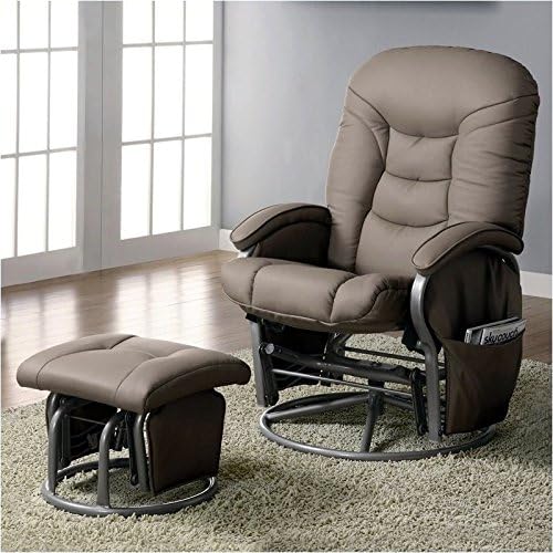 leather glider and ottoman set