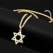 Reizteko Jewish Jewelry Megan Star of David Pendant Necklace Women Men Chain Gold Plated/Stainless Steel Israel Necklace (Gold)