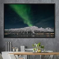 Framed Canvas Wall Art Dayspring Astronomy & Space Contemporary Cosmic Dramatic Green Group Photography Realism - 16x24 inches