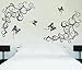 Hot Fashion Removable Vinyl DIY Black Nursery Flowers Vine and Beautiful Butterfly Wall Corner Decals Wall Sticker Murals Home Art Decor for Girls Kids Bedroom Living Room Home Decorations