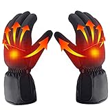 Greensha Rechargeable Electric Battery Heated Gloves for Men&Women,Outdoor Indoor battery powered Hand Warmer,Novelty Thermal Gloves for Hiking Skiing Cycling&Hunting (Black, No Battery Included)