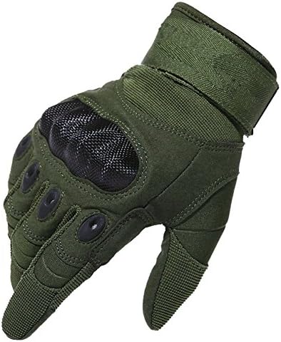 FoolHome Men's PerformanceGrip NaturalFit Technology Full Finger Fitness Gloves (Army Green, Large)