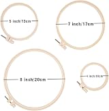 LAMXD 4Pcs Embroidery Hoop Set 3.5 4.7 6.2 8 inch with Gold Eye Needles view 8