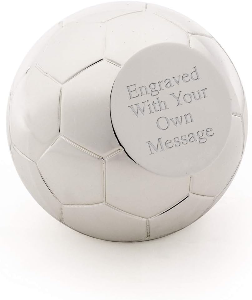 Personalised Football/Soccer Silver Plated Paperweight - Engraved With Your Custom Text
