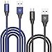 [2 Pack] Micro USB Cable 1.8m/6ft Nylon Braided Tangle-Free Extra Long Lighting Charger Cord High Speed USB 2.0 for Samsung Galaxy S7/S6/S5,Note 5/4/3,HTC,LG,Android Devices