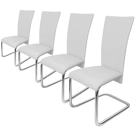 4er Set Freischwinger Schwingstuhl Stuhl Leder Esszimmerstuhle Murano Weiss Esscopipe Com